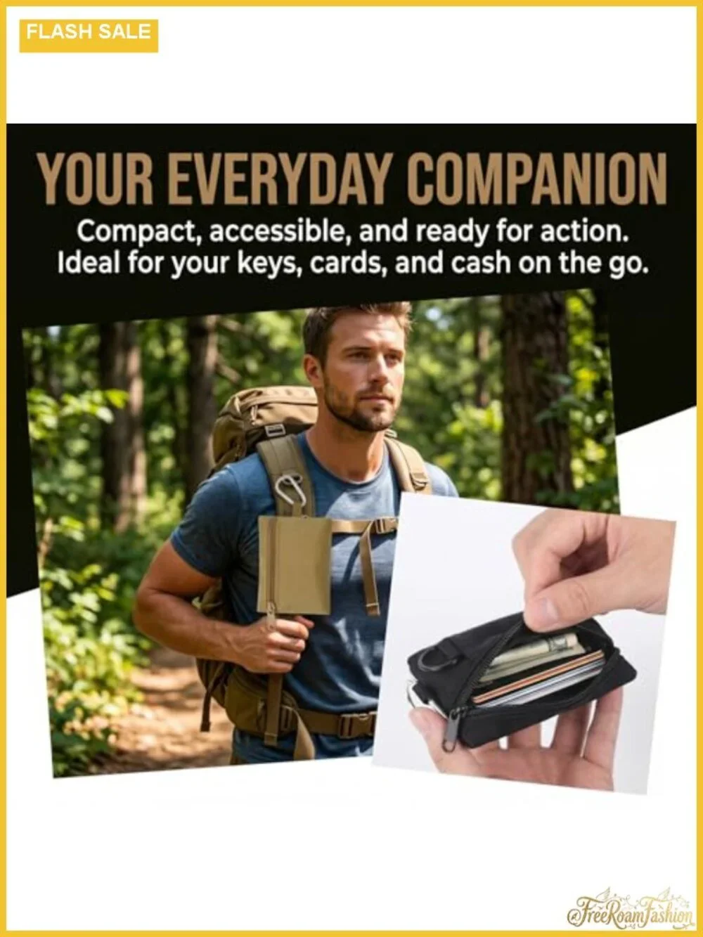 Tactical Mini EDC Key Pouch Oxford Cloth Carabiner Coin Purse Utility Waist